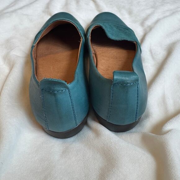 Miz Mooz Teal Blue Leather Flats Slip-On Shoes Womens Size EU 37 US 6.5 - Picture 4 of 7